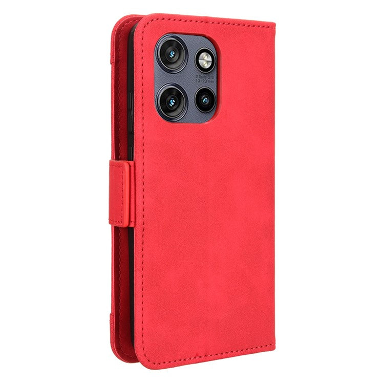 For Motorola Thinkphone 25 5G / Edge 50 Neo 5G / Moto S50 5G Leather Case Phone Wallet Cover with Multiple Card Slots - Red
