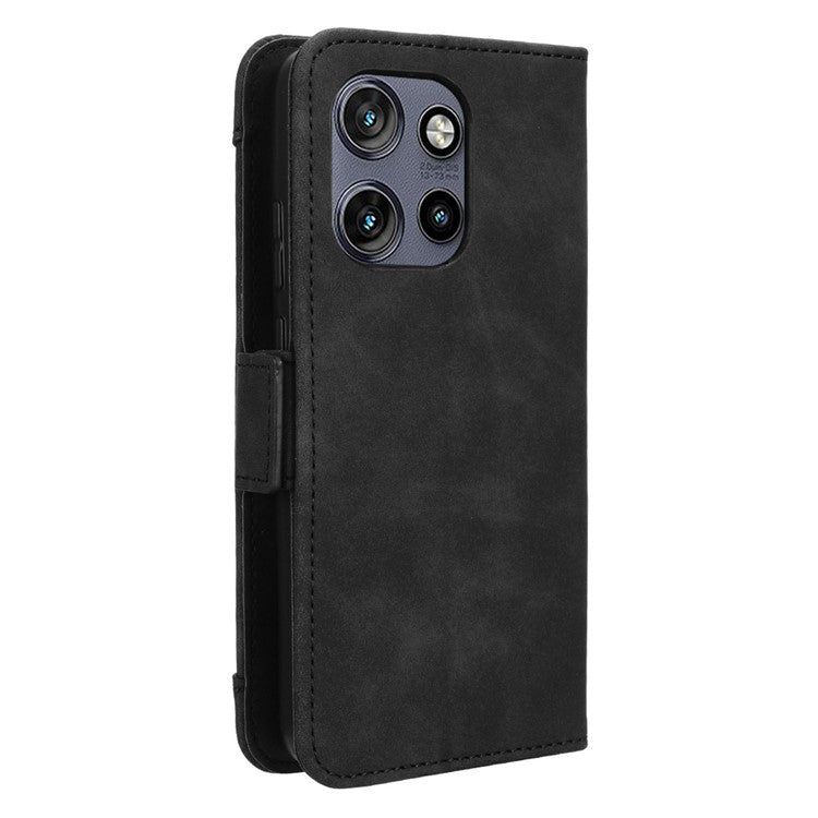 For Motorola Thinkphone 25 5G / Edge 50 Neo 5G / Moto S50 5G Leather Case Phone Wallet Cover with Multiple Card Slots - Black
