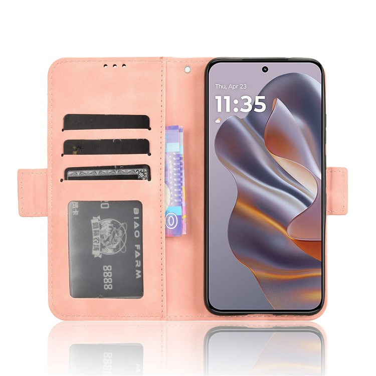 For Motorola Thinkphone 25 5G / Edge 50 Neo 5G / Moto S50 5G Leather Case Phone Wallet Cover with Multiple Card Slots - Pink