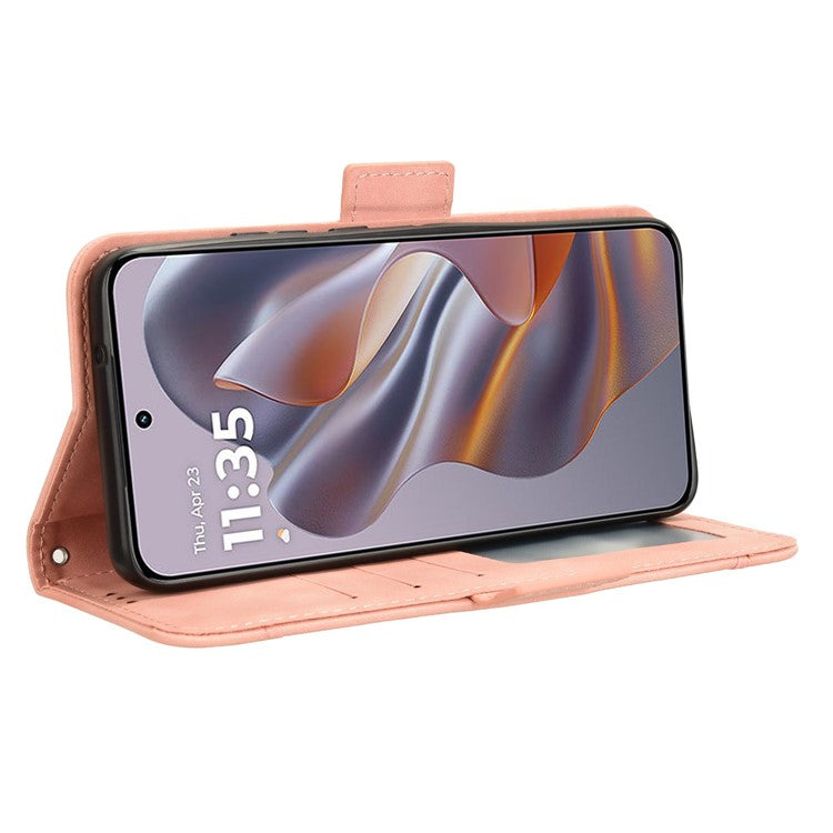 For Motorola Thinkphone 25 5G / Edge 50 Neo 5G / Moto S50 5G Leather Case Phone Wallet Cover with Multiple Card Slots - Pink