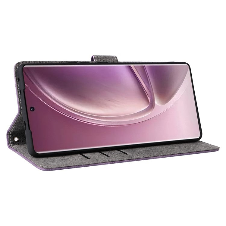 For Infinix Zero 40 5G X6861 Wallet Case RFID Blocking PU Leather Cover Stand View - Purple