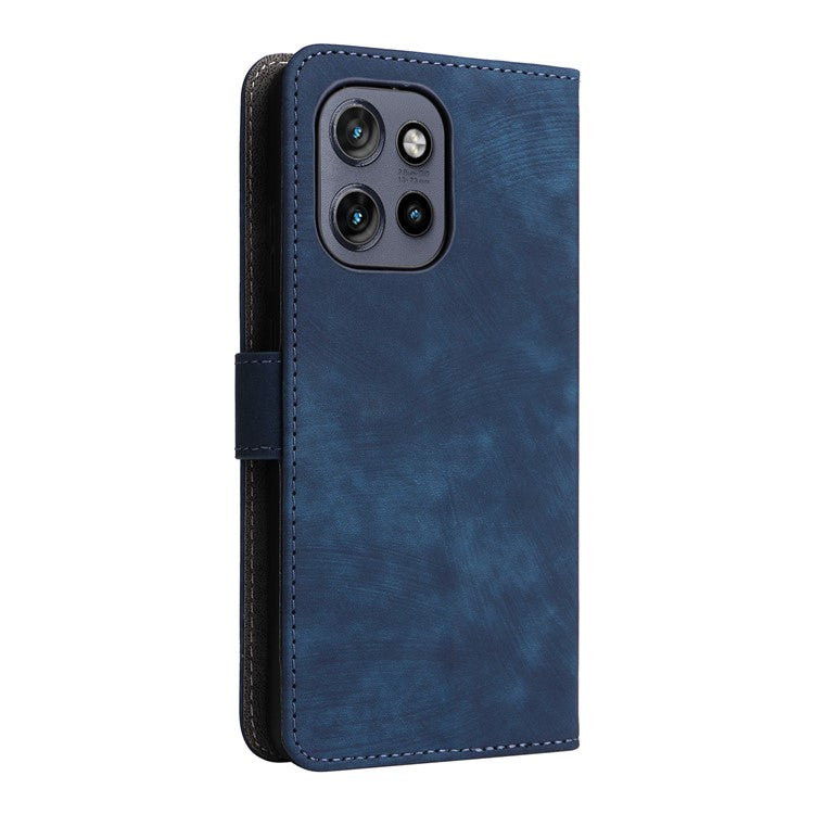For Motorola Thinkphone 25 5G / Edge 50 Neo 5G / Moto S50 5G Wallet Case RFID Blocking PU Leather Cover Stand View - Blue