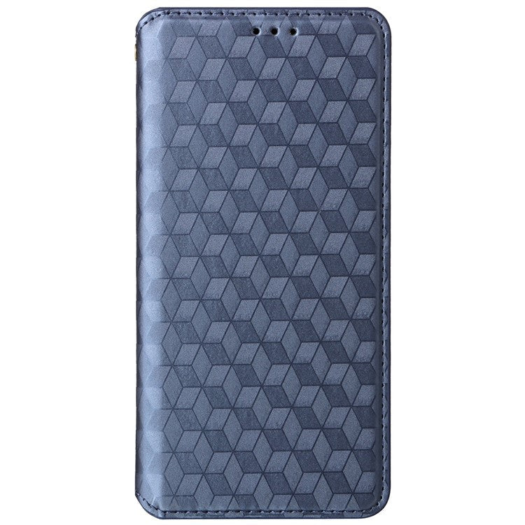 For Motorola Thinkphone 25 5G / Edge 50 Neo 5G / Moto S50 5G Wallet Case Rhombus Imprinted Leather Phone Cover - Blue