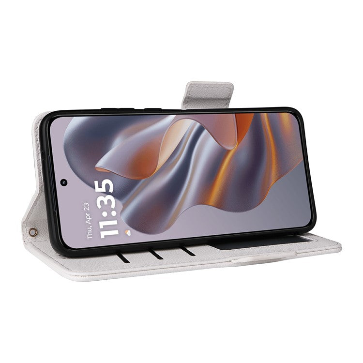 For Motorola Thinkphone 25 5G / Edge 50 Neo 5G / Moto S50 5G Case Litchi Texture PU Leather Wallet Flip Phone Cover - White