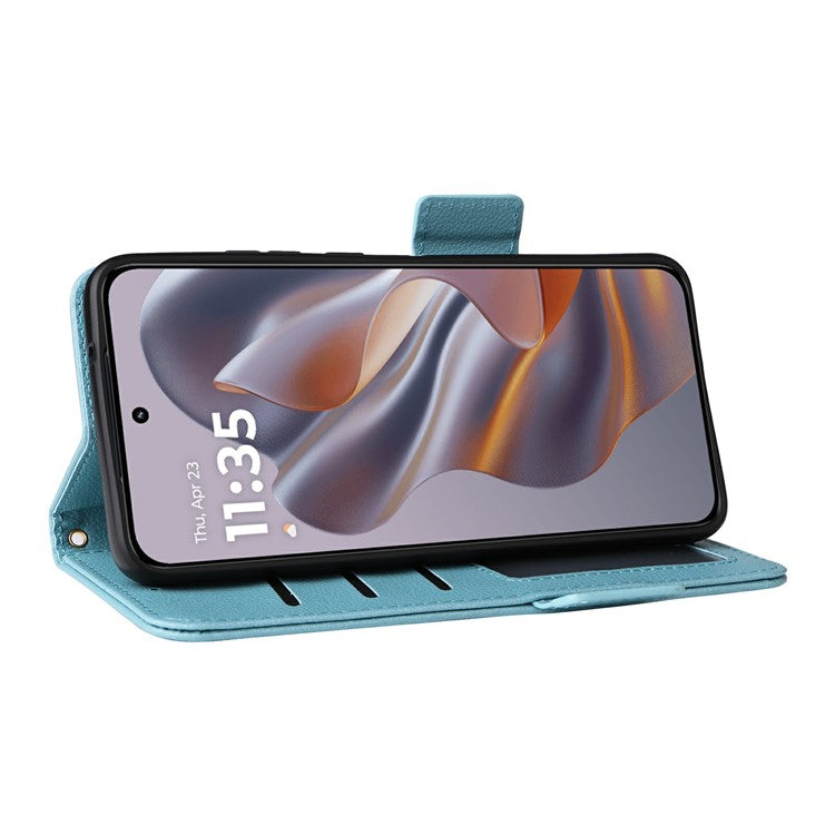 For Motorola Thinkphone 25 5G / Edge 50 Neo 5G / Moto S50 5G Case Litchi Texture PU Leather Wallet Flip Phone Cover - Baby Blue