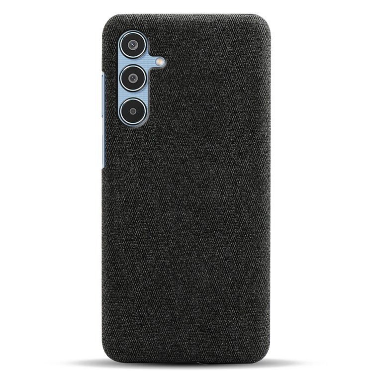 For Samsung Galaxy M35 5G Case Cloth Texture Anti-Scratch Protective PC Phone Cover - Black