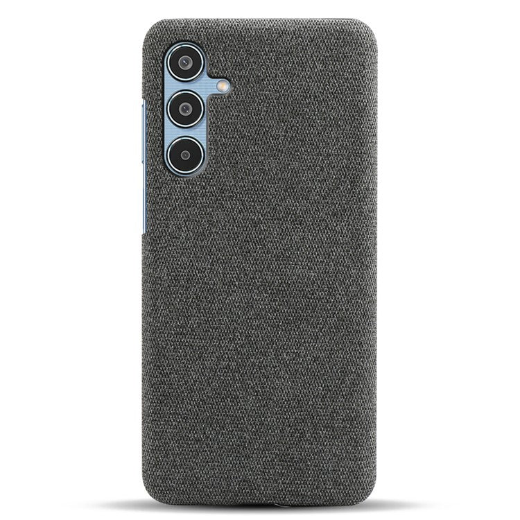 For Samsung Galaxy M35 5G Case Cloth Texture Anti-Scratch Protective PC Phone Cover - Grey