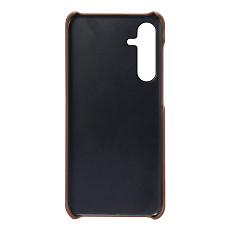 For Samsung Galaxy M35 5G Case Dual Card Slots PU Leather + Hard PC Phone Cover - Brown