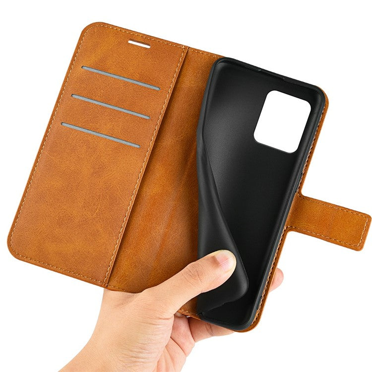 For Motorola Moto X30 Pro 5G / Edge 30 Ultra 5G Textured PU Leather Stand Wallet Case Square Magnetic Clasp Shockproof Phone Cover - Yellow