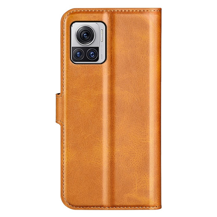 For Motorola Moto X30 Pro 5G / Edge 30 Ultra 5G Textured PU Leather Stand Wallet Case Square Magnetic Clasp Shockproof Phone Cover - Yellow