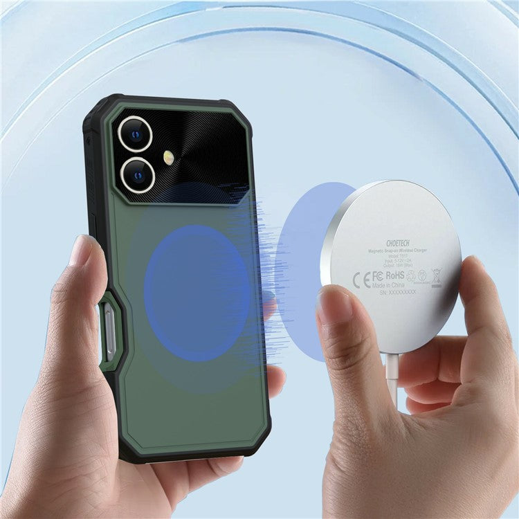 GW24 For iPhone 16 Case Compatible with MagSafe Drop-Proof TPU+PC Phone Protector - Army Green