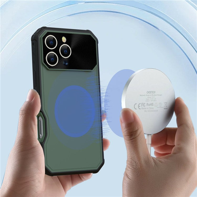 GW24 For iPhone 16 Pro Case Compatible with MagSafe Drop-Proof TPU+PC Phone Protector - Army Green