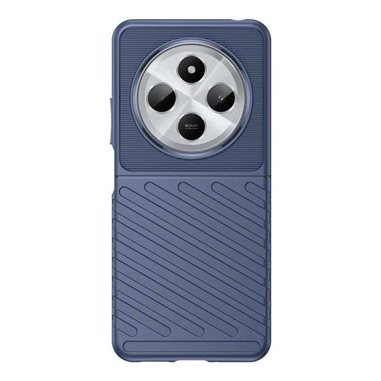 For Xiaomi Poco C75 4G / Redmi 14R 5G / 14C 4G Case Twill Texture TPU Shockproof Protective Phone Cover - Blue