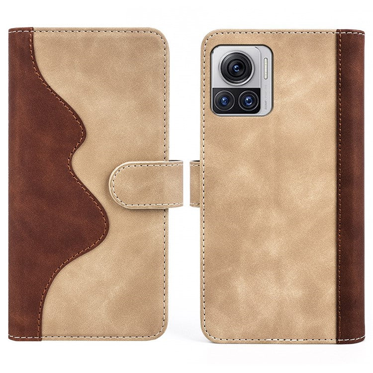 For Motorola Moto X30 Pro 5G / Edge 30 Ultra 5G Phone Case Anti-Drop Shockproof Case Color Splicing PU Leather TPU Cover with Stand Wallet - Yellow