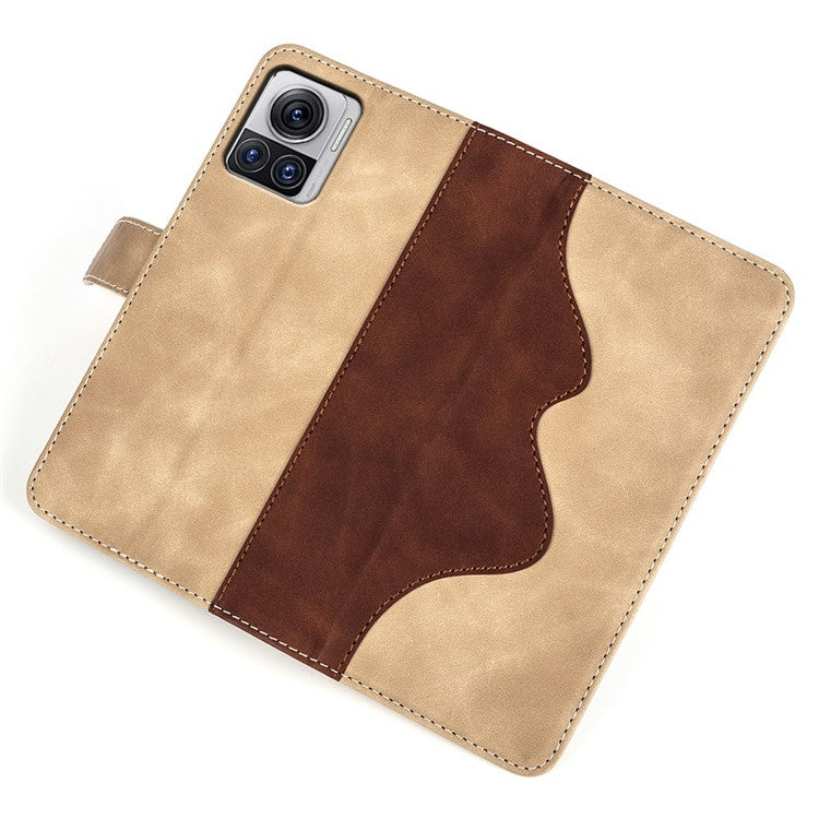 For Motorola Moto X30 Pro 5G / Edge 30 Ultra 5G Phone Case Anti-Drop Shockproof Case Color Splicing PU Leather TPU Cover with Stand Wallet - Yellow