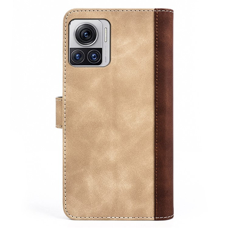 For Motorola Moto X30 Pro 5G / Edge 30 Ultra 5G Phone Case Anti-Drop Shockproof Case Color Splicing PU Leather TPU Cover with Stand Wallet - Yellow