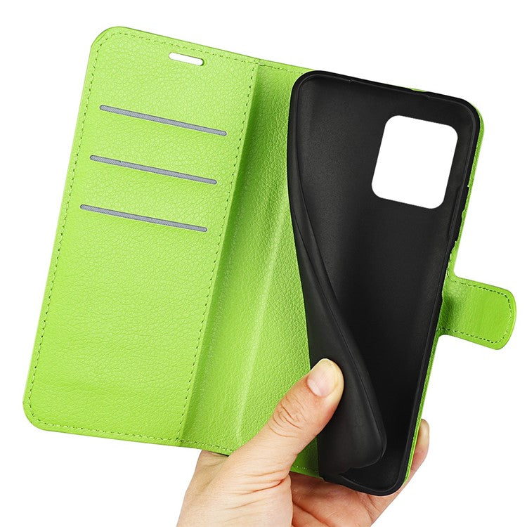 For Motorola Moto X30 Pro 5G / Edge 30 Ultra 5G Drop-proof Litchi Texture Folio Flip Phone Case PU Leather Wallet Stand Protective Cover - Green