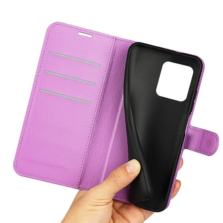 For Motorola Moto X30 Pro 5G / Edge 30 Ultra 5G Drop-proof Litchi Texture Folio Flip Phone Case PU Leather Wallet Stand Protective Cover - Purple