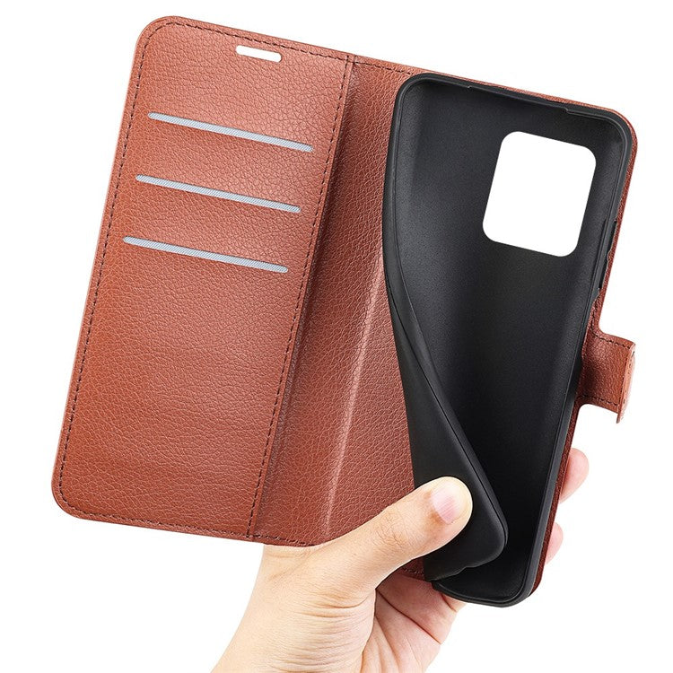 For Motorola Moto X30 Pro 5G / Edge 30 Ultra 5G Drop-proof Litchi Texture Folio Flip Phone Case PU Leather Wallet Stand Protective Cover - Brown