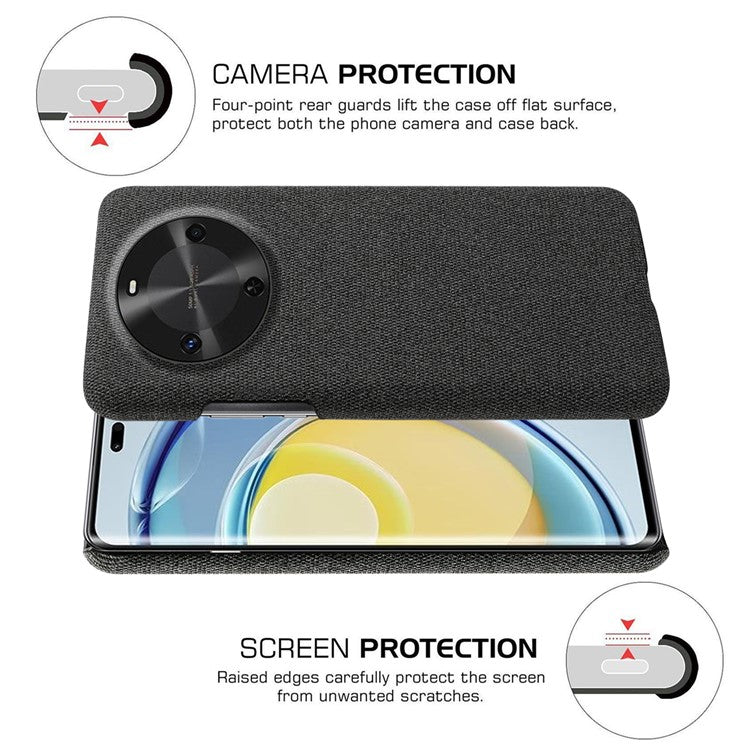 For Huawei Maimang 30 5G Case Cloth Texture Anti-Scratch Protective PC Phone Cover - Black