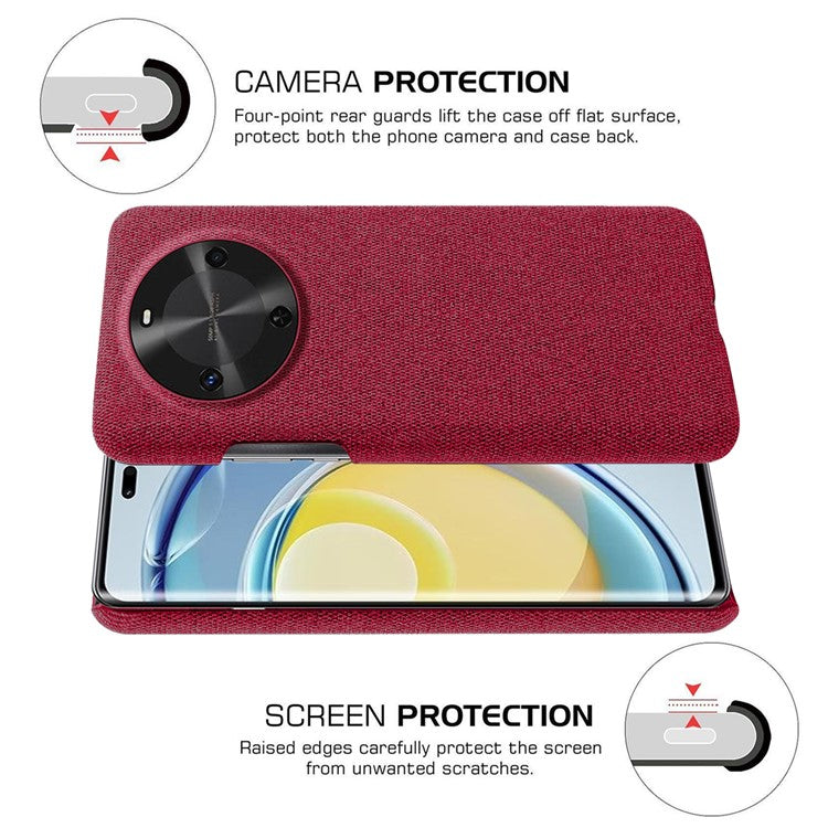 For Huawei Maimang 30 5G Case Cloth Texture Anti-Scratch Protective PC Phone Cover - Red