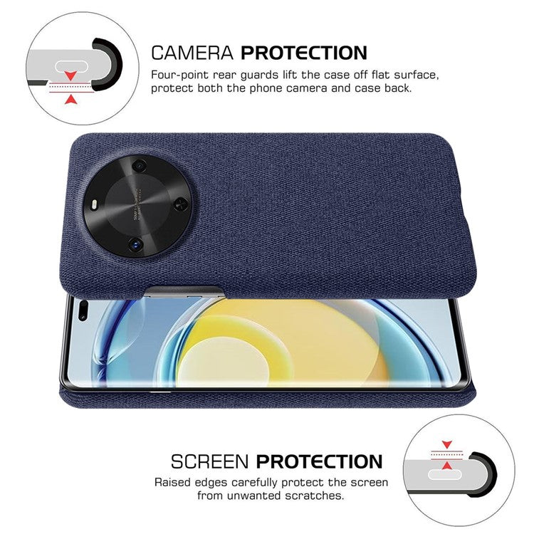 For Huawei Maimang 30 5G Case Cloth Texture Anti-Scratch Protective PC Phone Cover - Blue