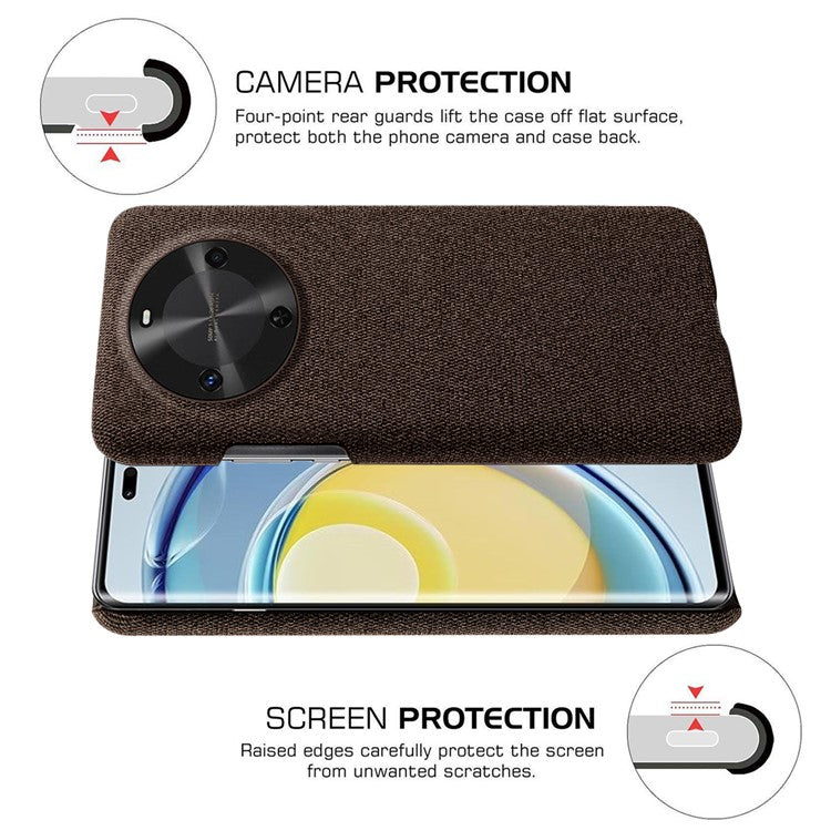 For Huawei Maimang 30 5G Case Cloth Texture Anti-Scratch Protective PC Phone Cover - Brown