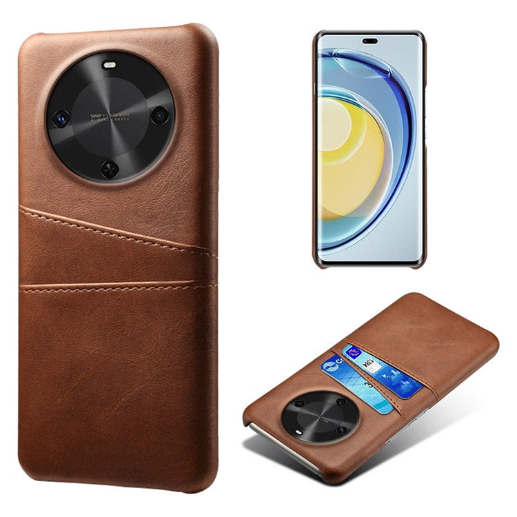 For Huawei Maimang 30 5G Case Dual Card Slots PU Leather + Hard PC Phone Cover - Brown