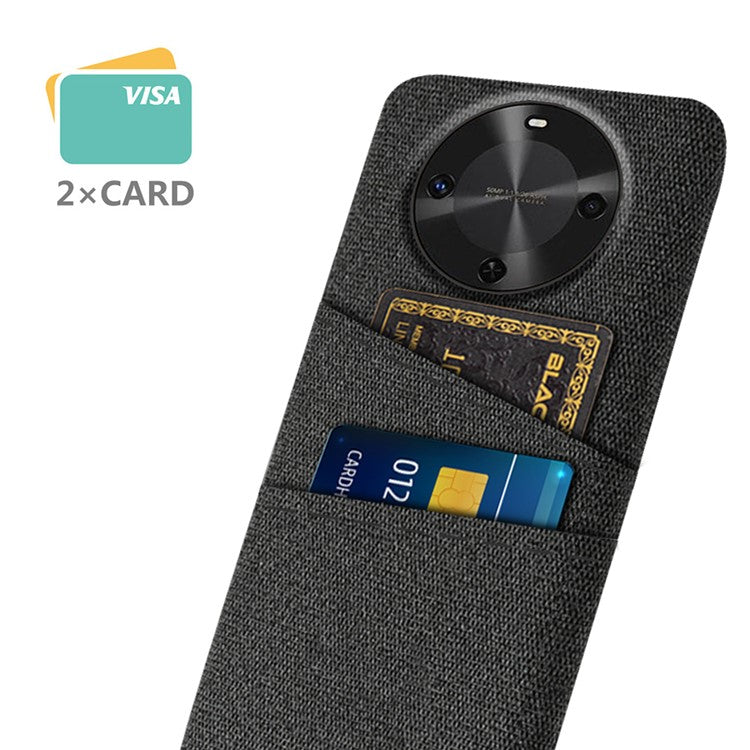For Huawei Maimang 30 5G Case Cloth + Hard PC Phone Cover with Dual Card Slots - Black