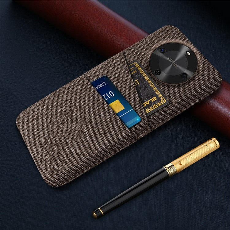 For Huawei Maimang 30 5G Case Cloth + Hard PC Phone Cover with Dual Card Slots - Brown