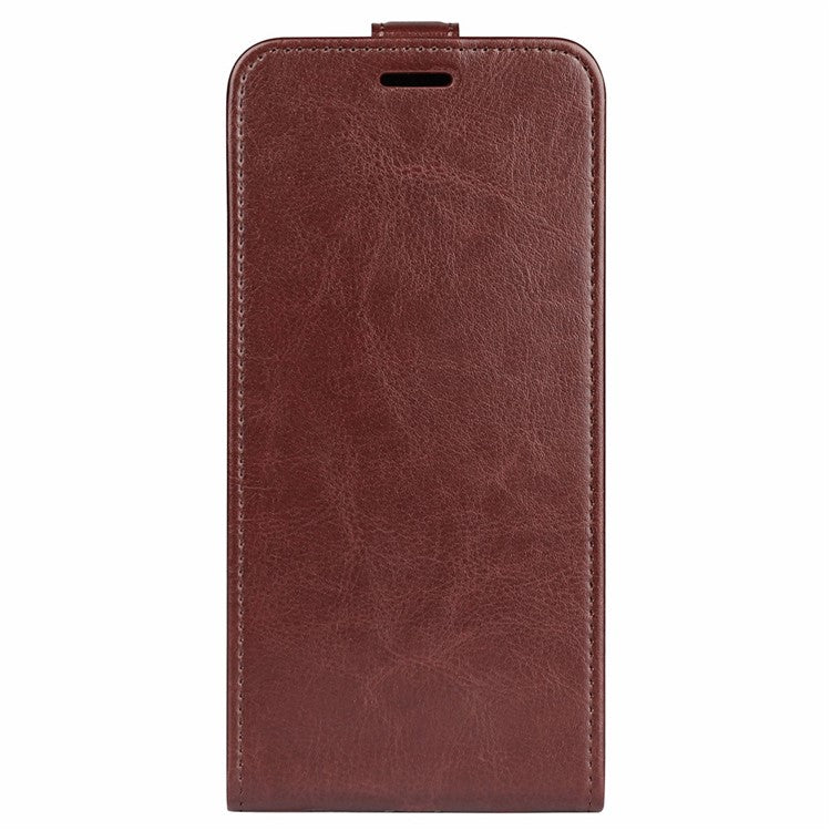 For Motorola Moto X30 Pro 5G / Edge 30 Ultra 5G Crazy Horse Texture Phone Case Anti-scratch PU Leather Vertical Flip Cover with Card Holder - Brown