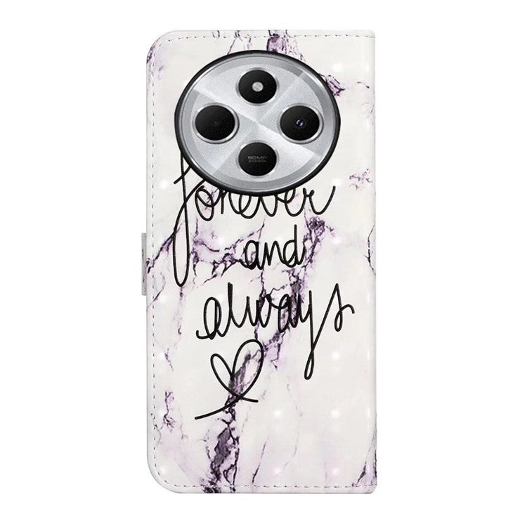 For Xiaomi Poco C75 4G / Redmi 14R 5G / 14C 4G Case 3D Creative Pattern PU Leather Stand Phone Cover - Forever and Always