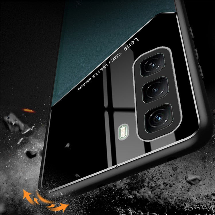 For Infinix Hot 50 5G Case Leather Coated PC+TPU Phone Back Cover - Black