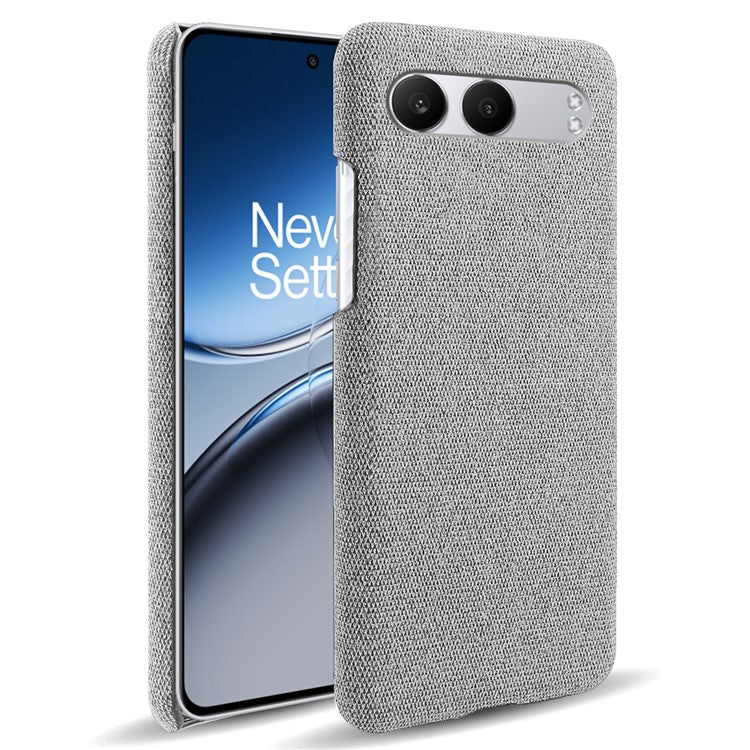 For OnePlus Nord 4 Case Cloth Texture Anti-Scratch Protective PC Phone Cover - Light Grey