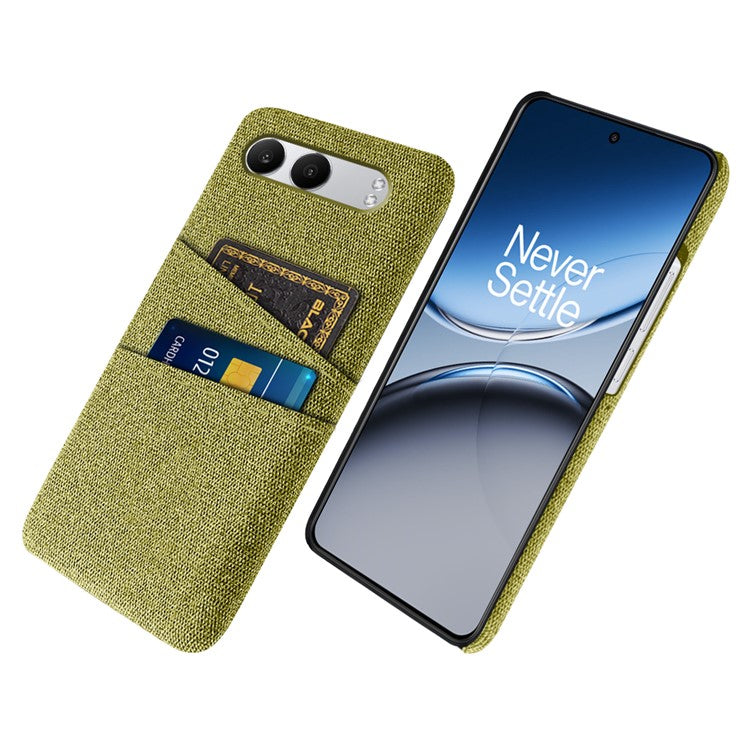 For OnePlus Nord 4 Case Cloth + Hard PC Phone Cover with Dual Card Slots - Yellow