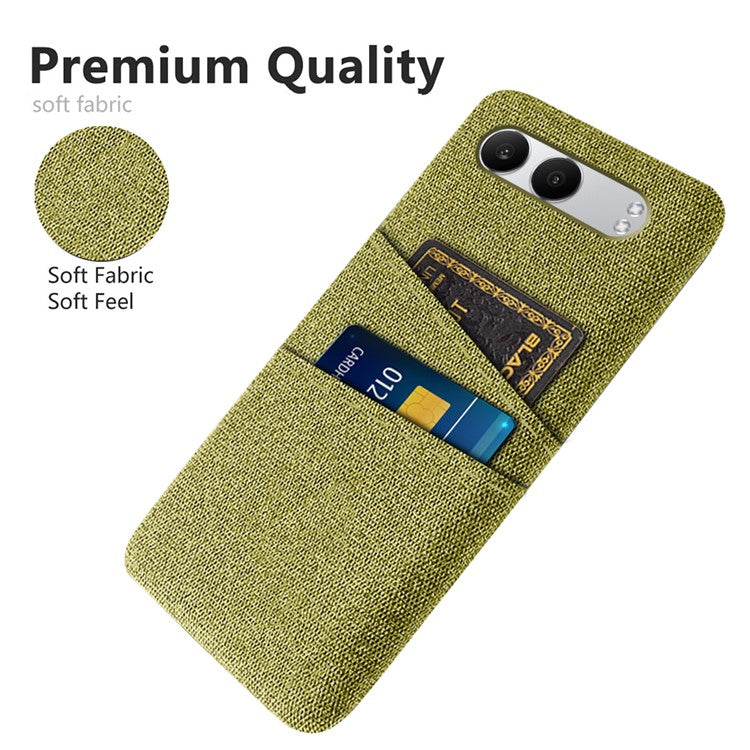 For OnePlus Nord 4 Case Cloth + Hard PC Phone Cover with Dual Card Slots - Yellow