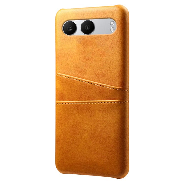 For OnePlus Nord 4 Case Dual Card Slots PU Leather + Hard PC Phone Cover - Orange