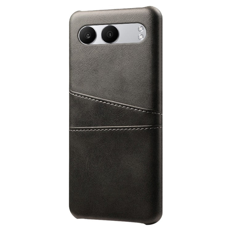 For OnePlus Nord 4 Case Dual Card Slots PU Leather + Hard PC Phone Cover - Black