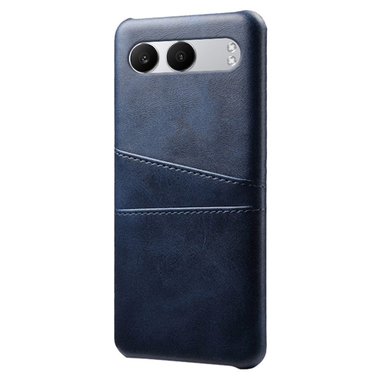 For OnePlus Nord 4 Case Dual Card Slots PU Leather + Hard PC Phone Cover - Blue