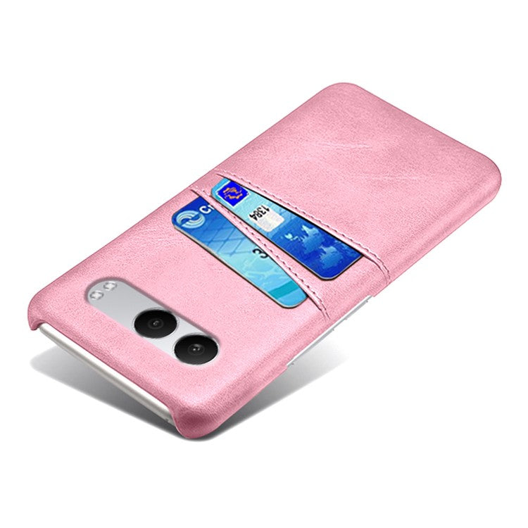 For OnePlus Nord 4 Case Dual Card Slots PU Leather + Hard PC Phone Cover - Rose Gold
