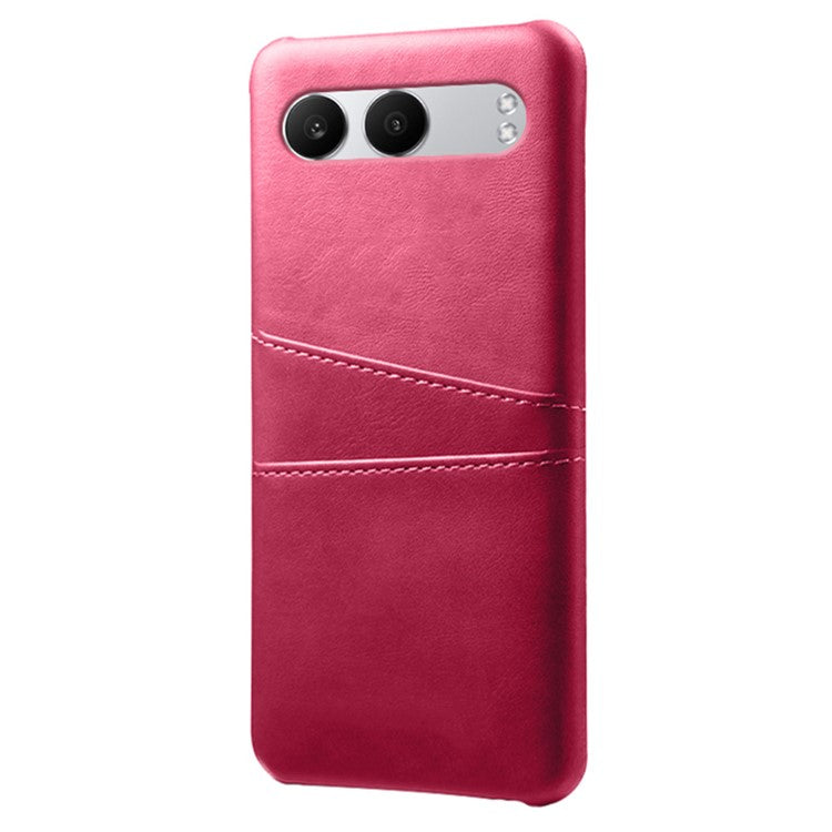 For OnePlus Nord 4 Case Dual Card Slots PU Leather + Hard PC Phone Cover - Rose