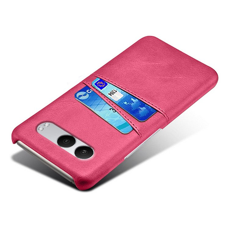 For OnePlus Nord 4 Case Dual Card Slots PU Leather + Hard PC Phone Cover - Rose