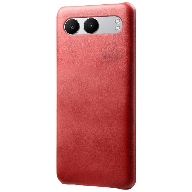 For OnePlus Nord 4 Case Calf Texture PU Leather Hard PC Protective Phone Cover - Red