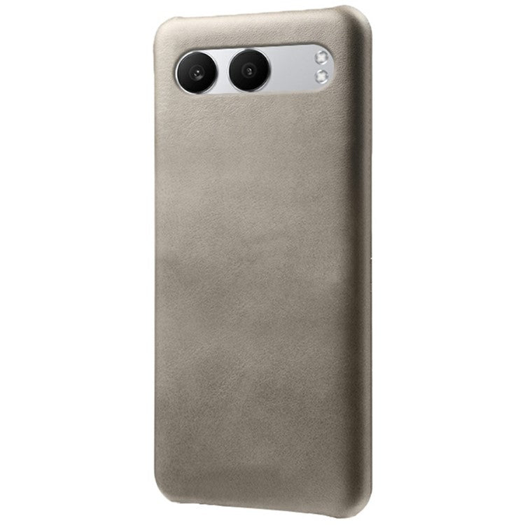 For OnePlus Nord 4 Case Calf Texture PU Leather Hard PC Protective Phone Cover - Grey