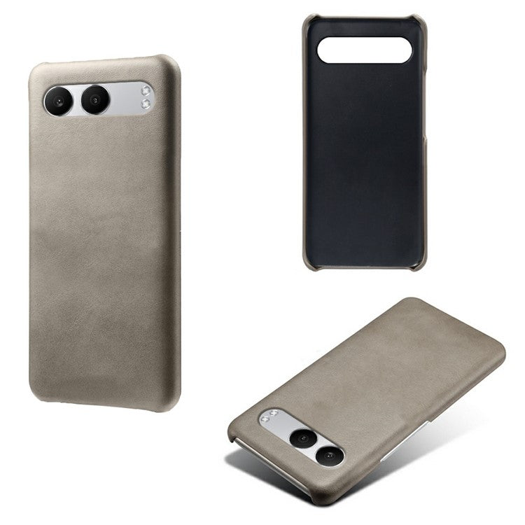 For OnePlus Nord 4 Case Calf Texture PU Leather Hard PC Protective Phone Cover - Grey