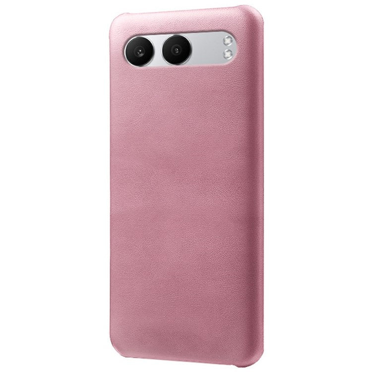 For OnePlus Nord 4 Case Calf Texture PU Leather Hard PC Protective Phone Cover - Rose Gold