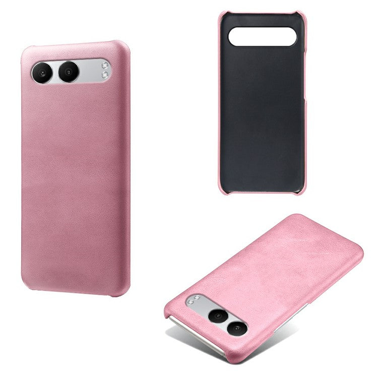 For OnePlus Nord 4 Case Calf Texture PU Leather Hard PC Protective Phone Cover - Rose Gold