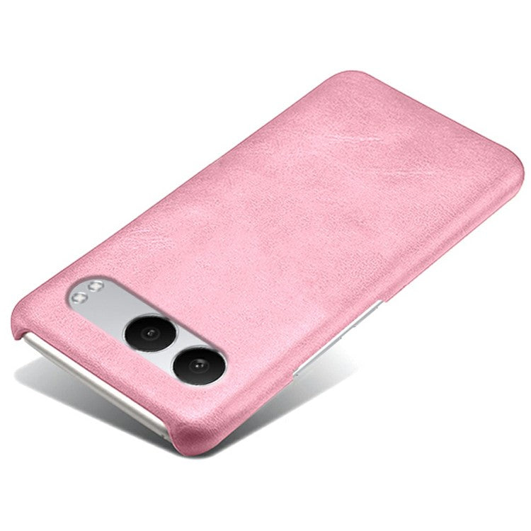 For OnePlus Nord 4 Case Calf Texture PU Leather Hard PC Protective Phone Cover - Rose Gold