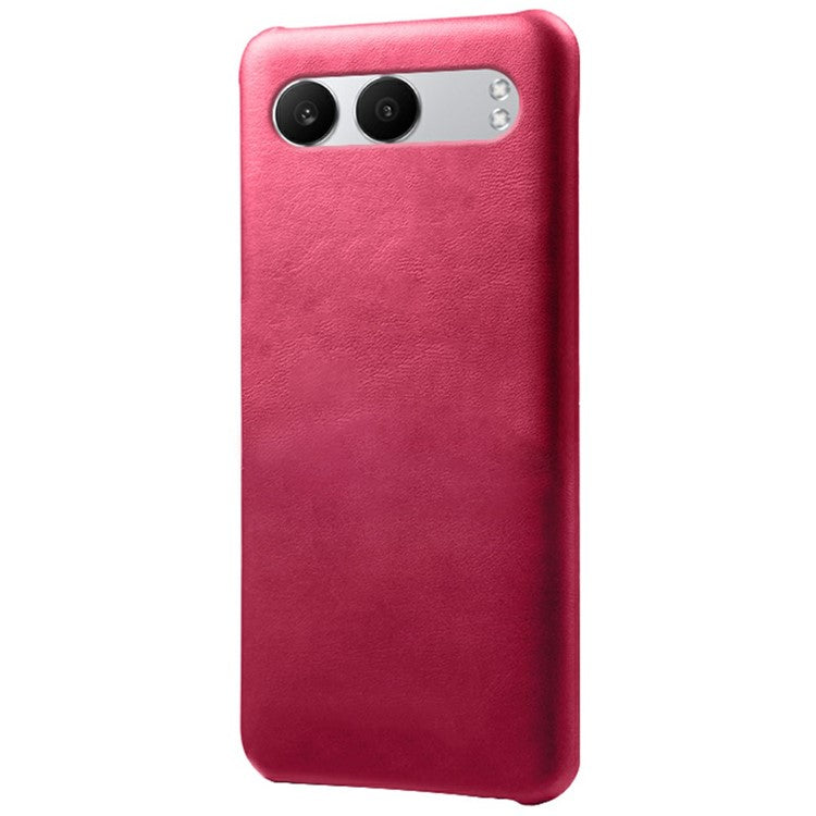 For OnePlus Nord 4 Case Calf Texture PU Leather Hard PC Protective Phone Cover - Rose