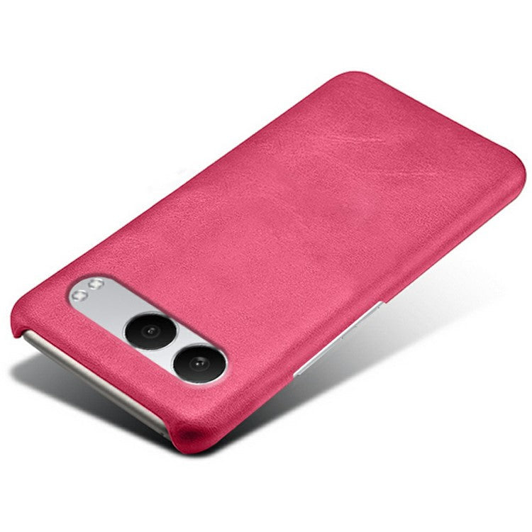 For OnePlus Nord 4 Case Calf Texture PU Leather Hard PC Protective Phone Cover - Rose